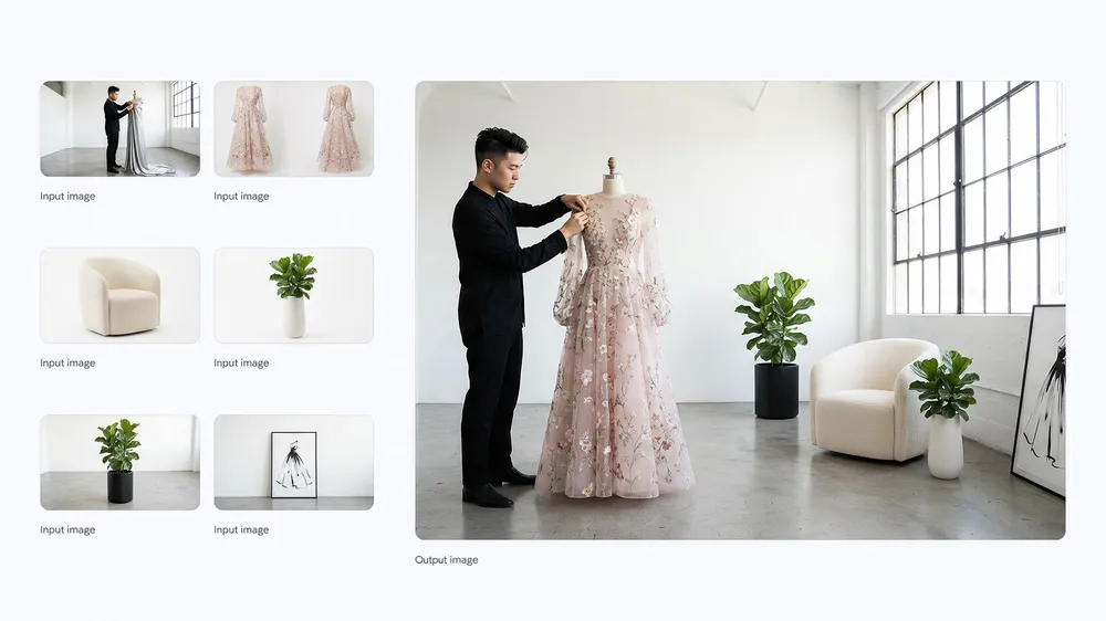 A fashion photo edited with the image to image mode of the AI photo editor